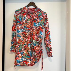Coolibar Lavai Ruche Rash Guard Swim Shirt size M